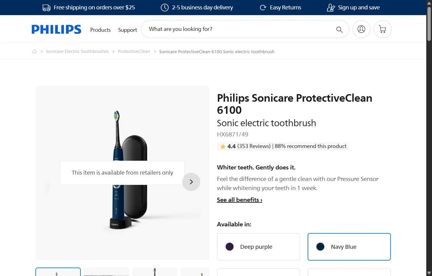 Sonicare checkout page showing Sonicare promo code box | Screenshot taken by SimplyCodes community member on Feb 20, 2026