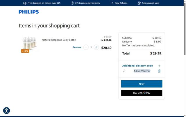 Sonicare checkout page showing Sonicare promo code box | Screenshot taken by SimplyCodes community member on Sep 22, 2025