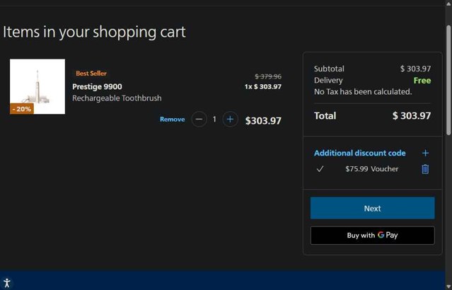 Sonicare checkout page showing Sonicare promo code box | Screenshot taken by SimplyCodes community member on Sep 3, 2025