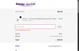 Sonic Dental coupon verification screenshot