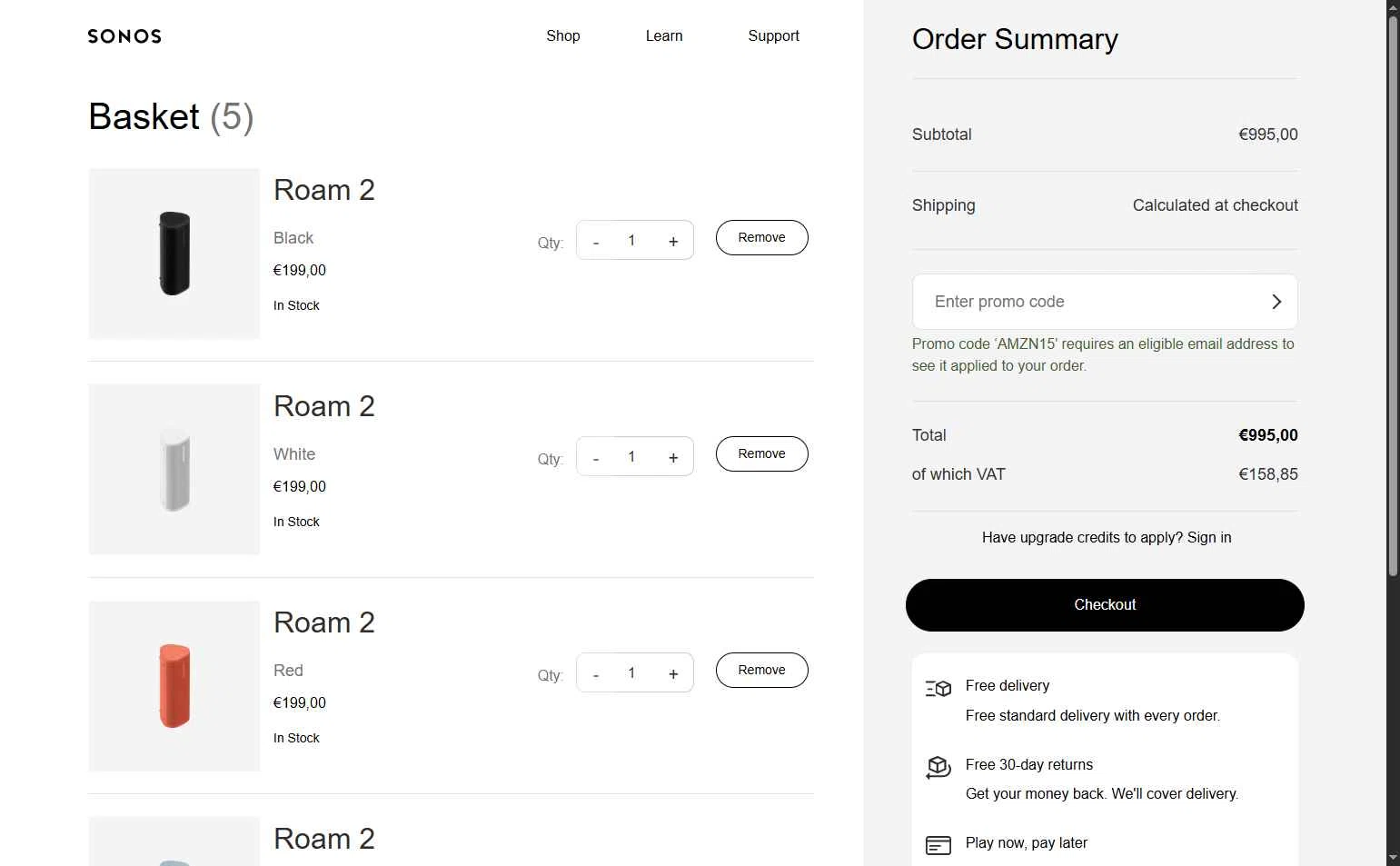 Verification screenshot for 30% Off Your Next Order at Sonos — 9mo ago