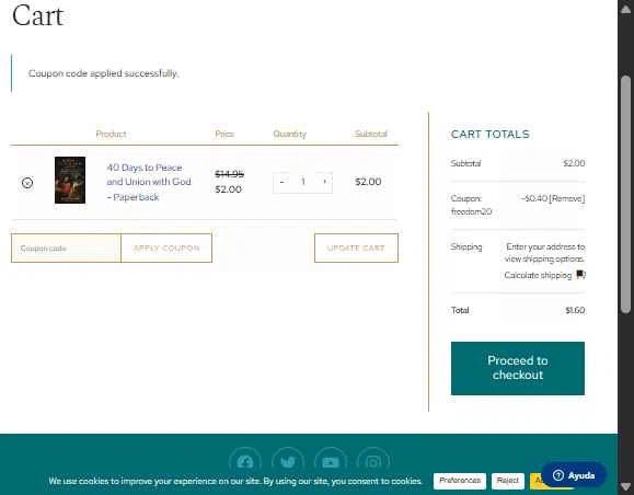 Sophia Institute Press checkout page showing Sophia Institute Press discount code box | Screenshot taken by SimplyCodes community member on Dec 12, 2025