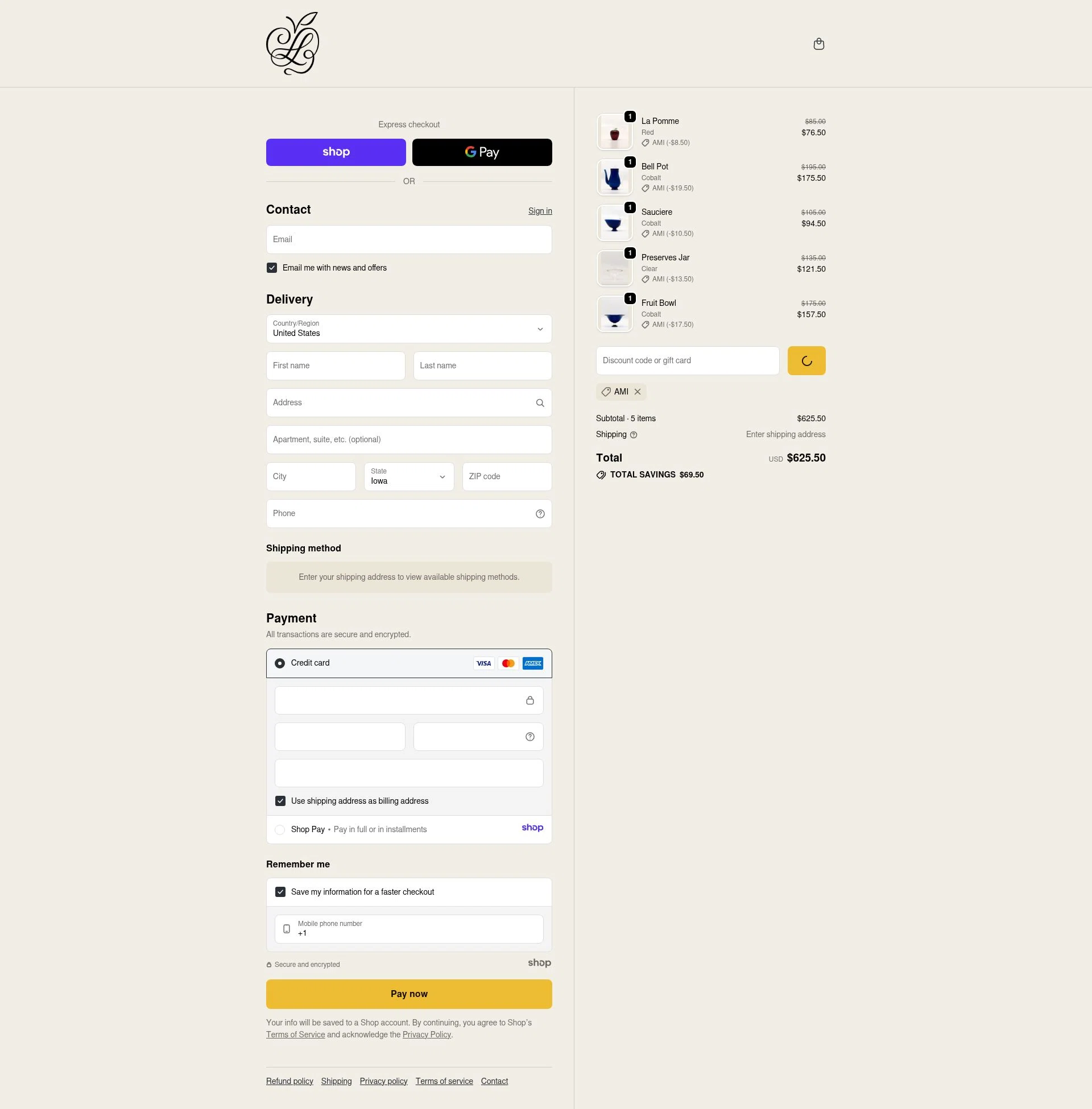 Sophie Lou Jacobsen checkout page showing Sophie Lou Jacobsen promo code box | Screenshot taken by SimplyCodes community member on Dec 29, 2025