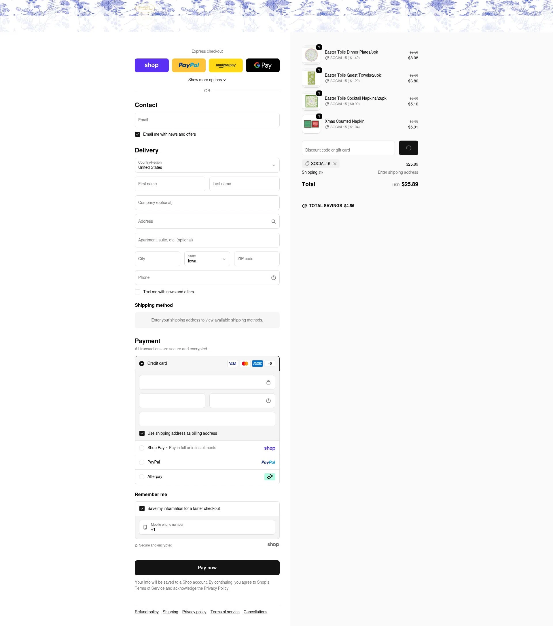 Sophistiplate checkout page showing Sophistiplate discount code box | Screenshot taken by SimplyCodes community member on Jan 26, 2026