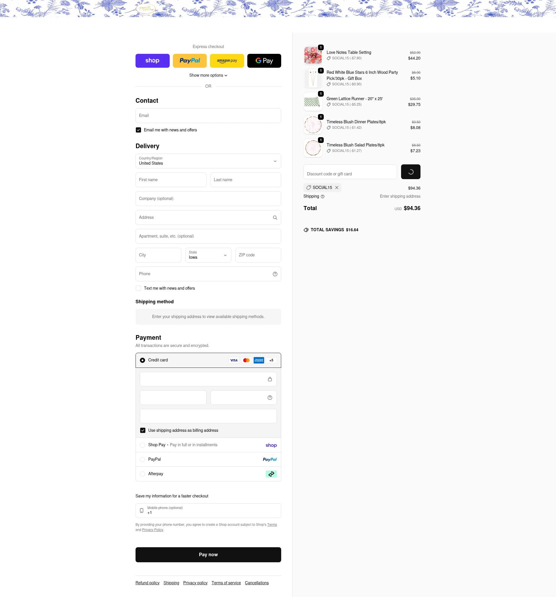Sophistiplate checkout page showing Sophistiplate discount code box | Screenshot taken by SimplyCodes community member on Feb 4, 2026