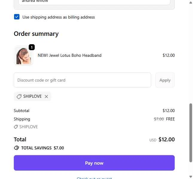 Soul Flower checkout page showing Soul Flower promo code box | Screenshot taken by SimplyCodes community member on Dec 15, 2025