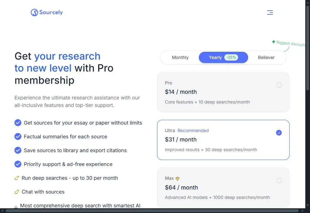 Sourcely checkout page showing Sourcely promo code box | Screenshot taken by SimplyCodes community member on Dec 19, 2025
