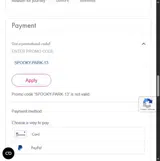 SPOOKY-PARK-13 coupon verification screenshot