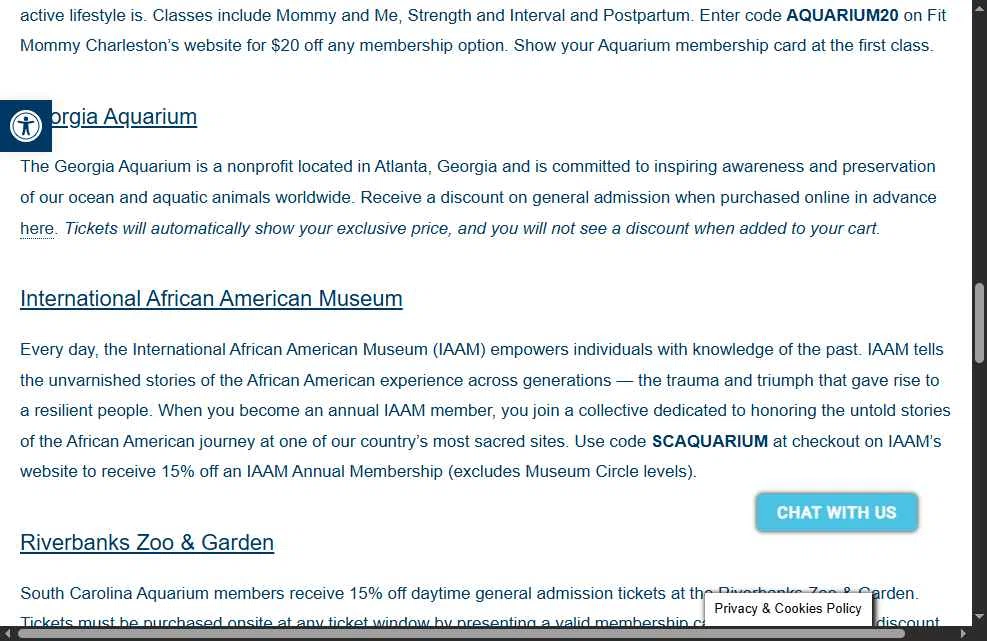 South Carolina Aquarium checkout page showing South Carolina Aquarium discount code box | Screenshot taken by SimplyCodes community member on Oct 24, 2025