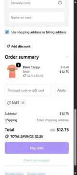 Southern Attitude USA coupon verification screenshot