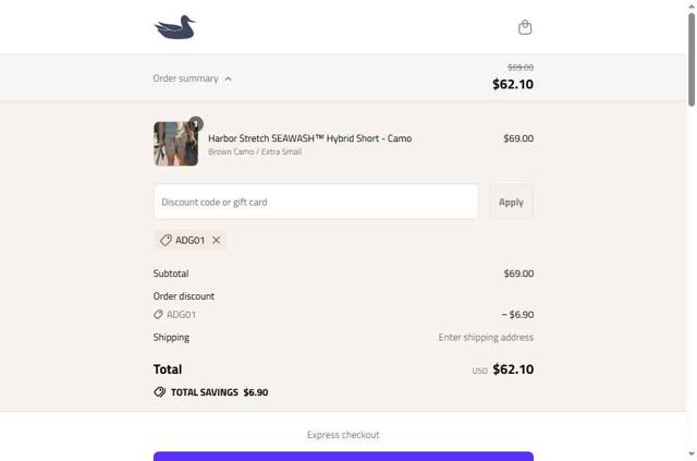 Southern Marsh checkout page showing Southern Marsh discount code box | Screenshot taken by SimplyCodes community member on Sep 14, 2025
