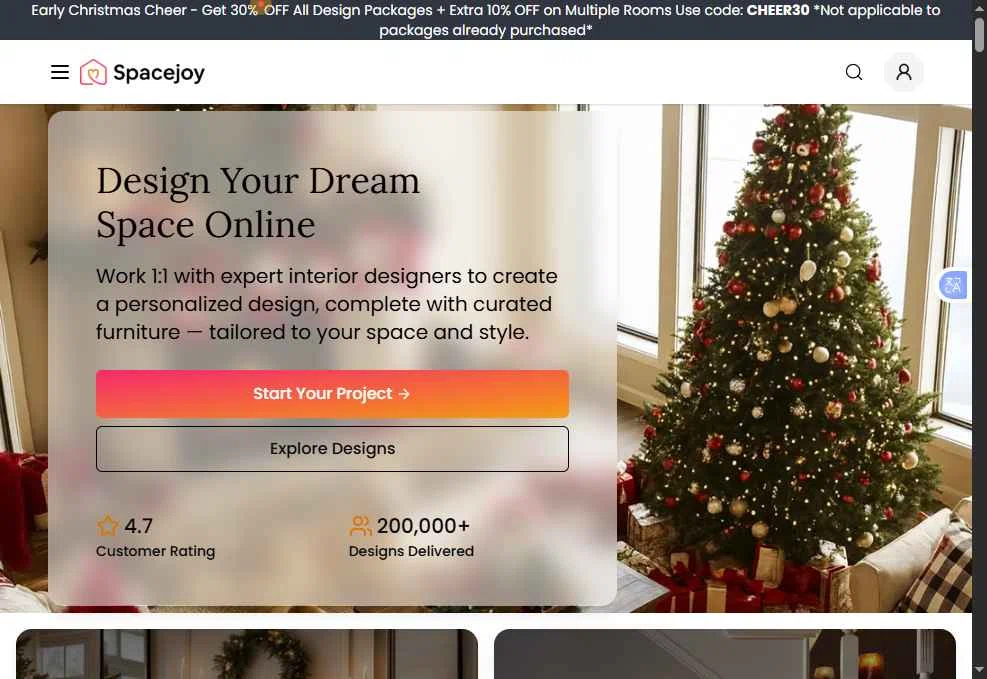 Spacejoy checkout page showing Spacejoy promo code box | Screenshot taken by SimplyCodes community member on Dec 19, 2025