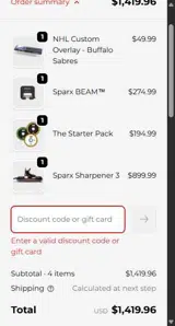 SparxShip coupon verification screenshot