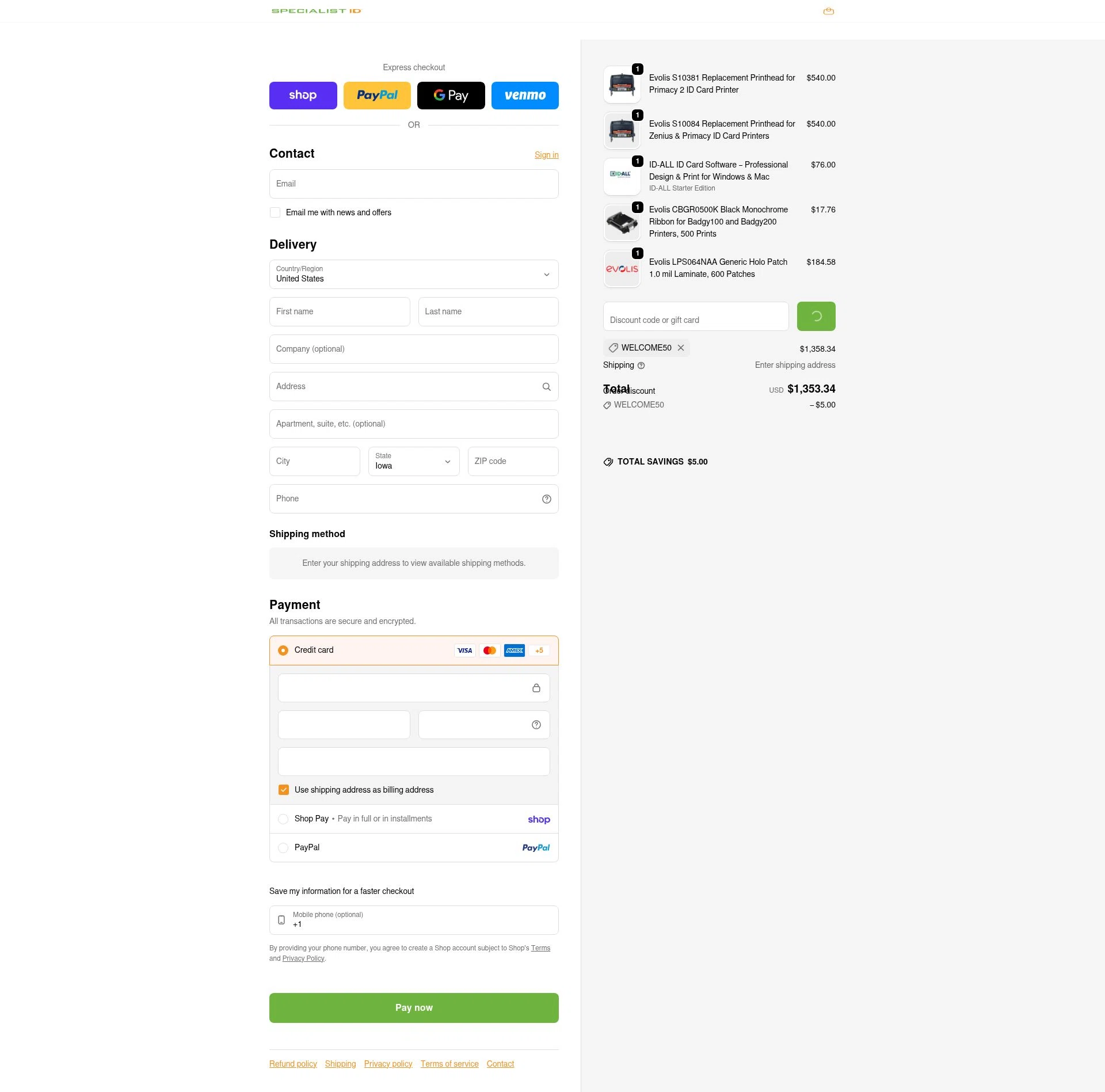 Specialist ID checkout page showing Specialist ID discount code box | Screenshot taken by SimplyCodes community member on Feb 1, 2026