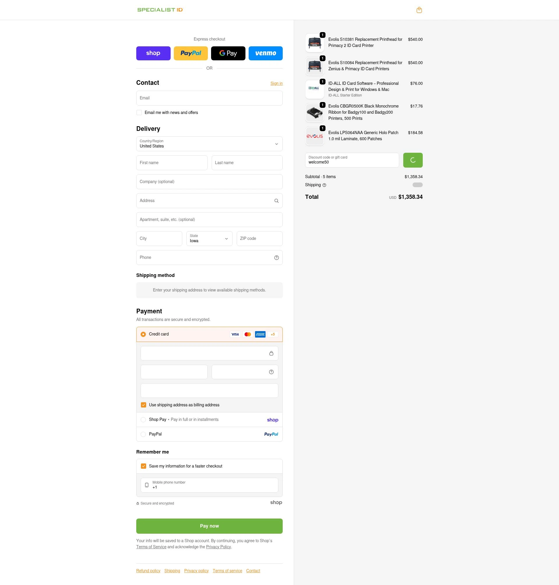 Specialist ID checkout page showing Specialist ID discount code box | Screenshot taken by SimplyCodes community member on Jan 28, 2026