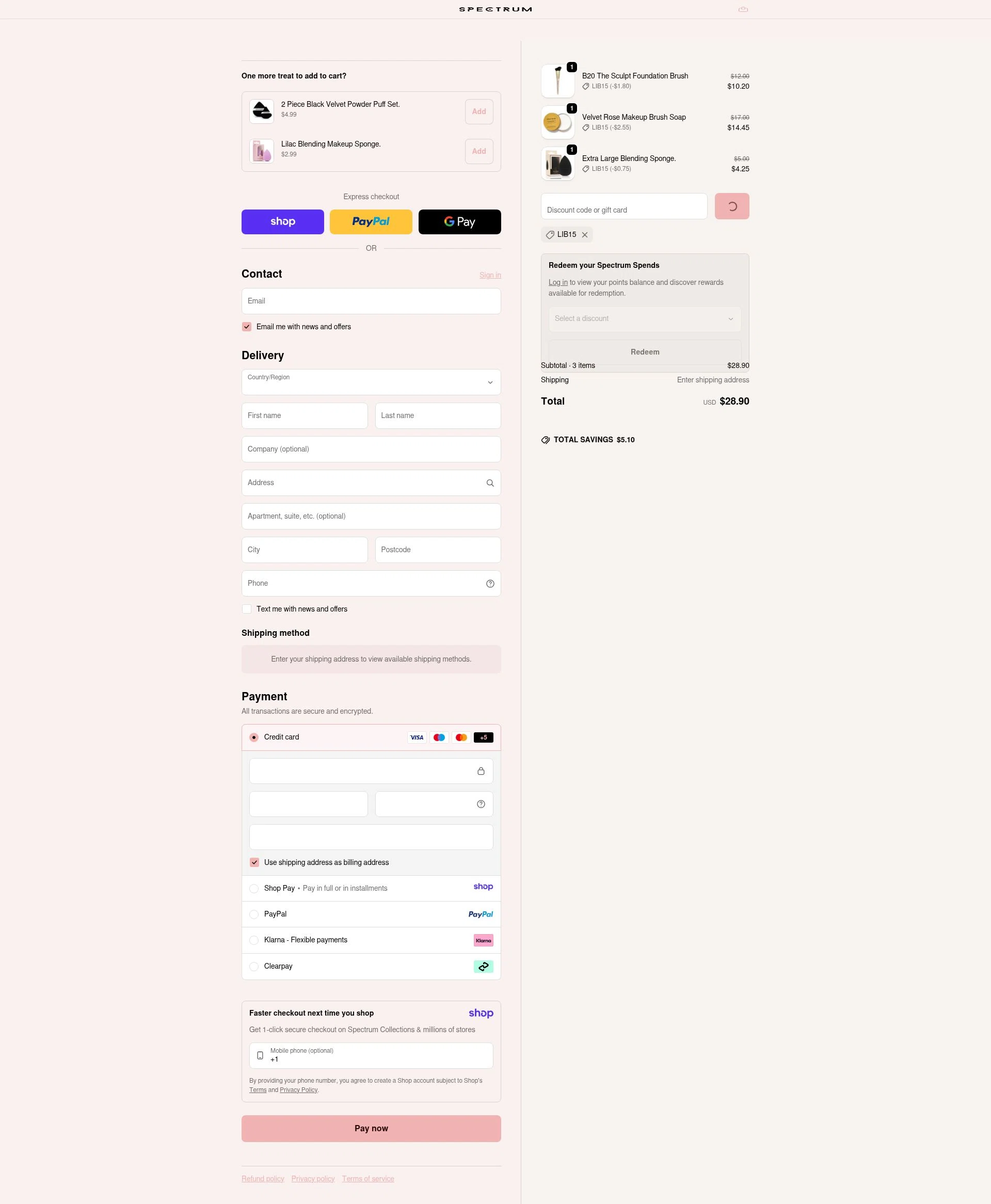 Spectrum Collections checkout page showing Spectrum Collections promo code box | Screenshot taken by SimplyCodes community member on Jan 13, 2026