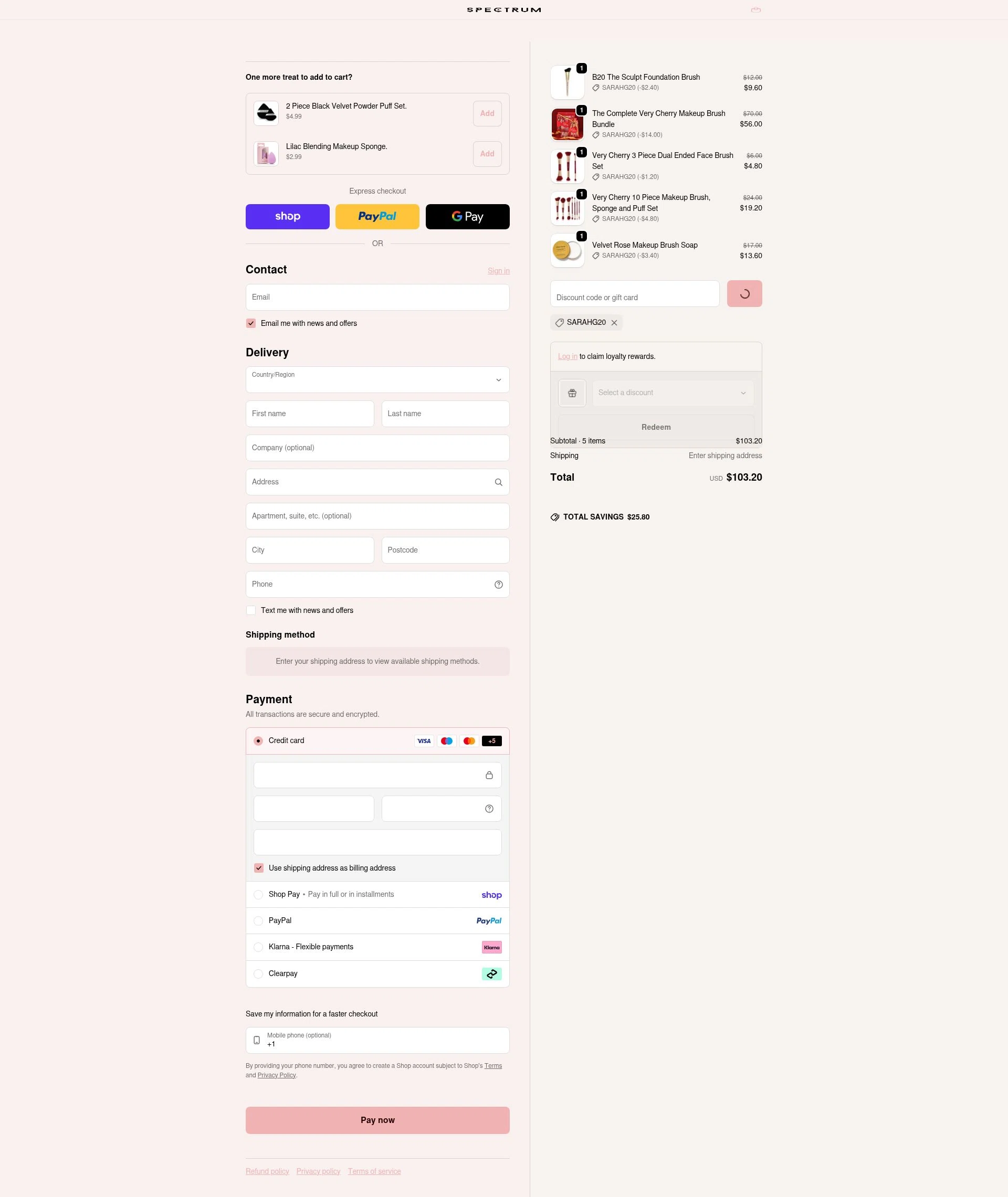 Spectrum Collections checkout page showing Spectrum Collections promo code box | Screenshot taken by SimplyCodes community member on Feb 5, 2026