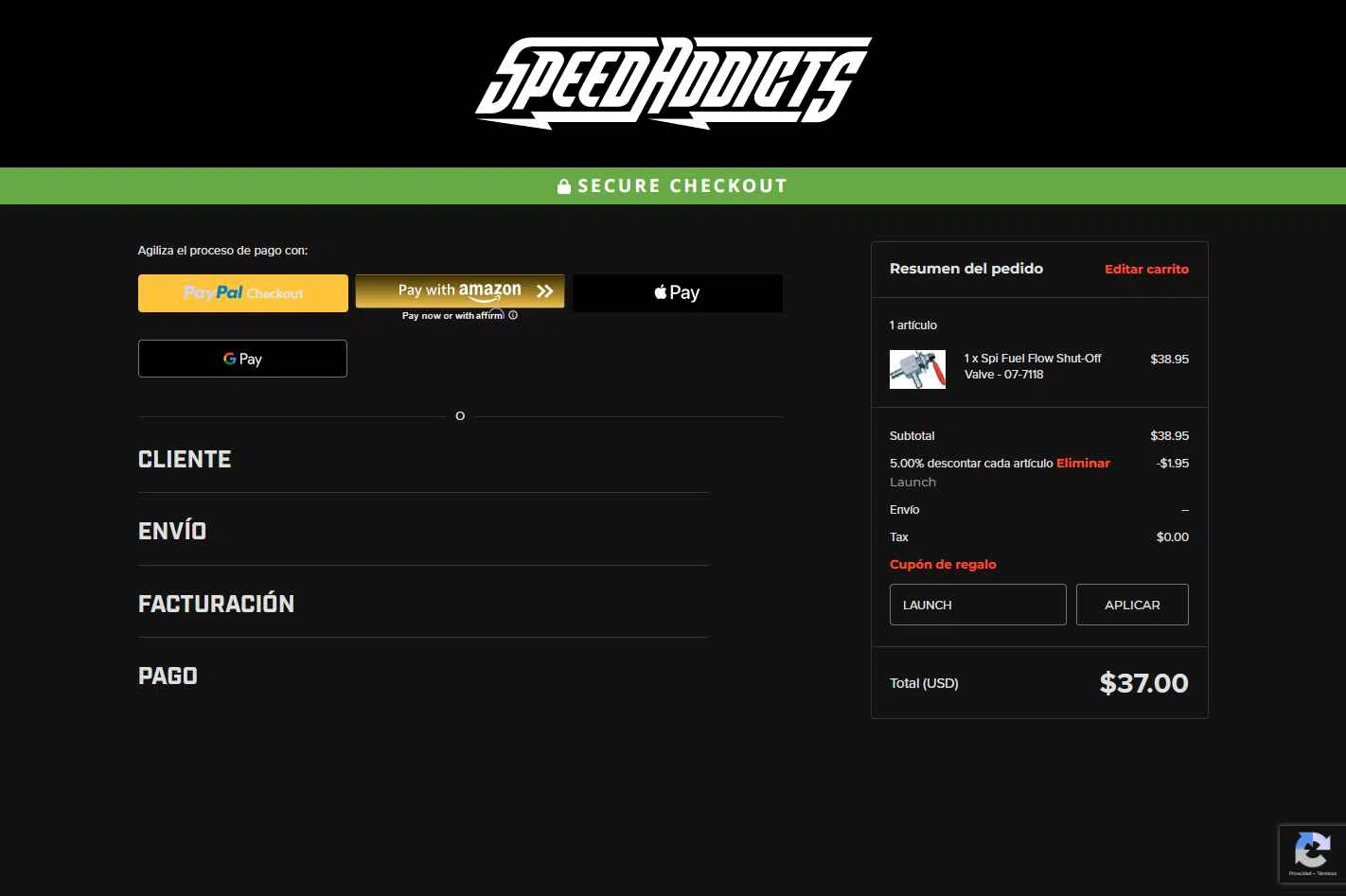 Speed Addicts checkout page showing Speed Addicts discount code box | Screenshot taken by SimplyCodes community member on Dec 15, 2025