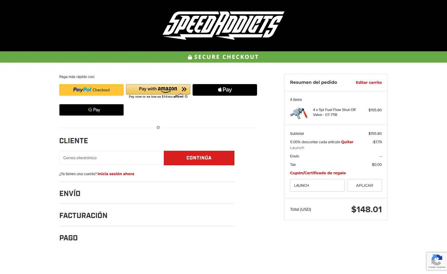 Speed Addicts checkout page showing Speed Addicts discount code box | Screenshot taken by SimplyCodes community member on Nov 22, 2025