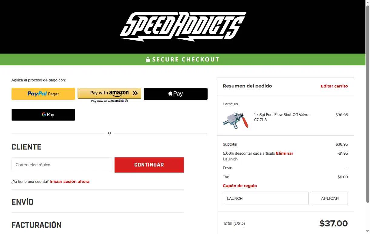 Speed Addicts checkout page showing Speed Addicts discount code box | Screenshot taken by SimplyCodes community member on Dec 15, 2025