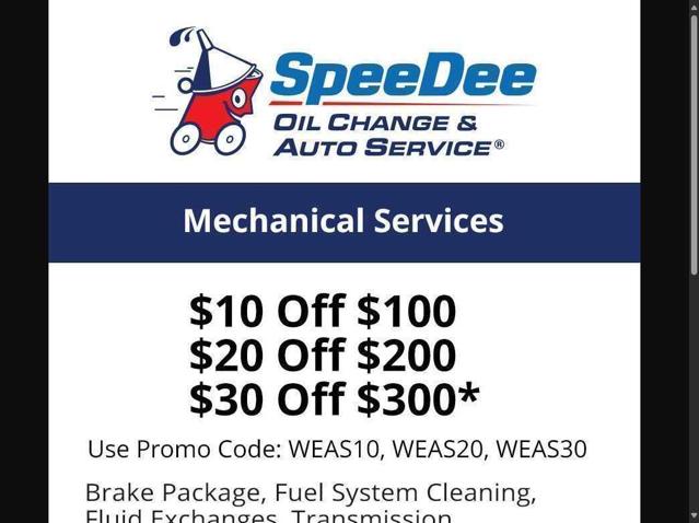 SpeeDee Oil Change checkout page showing SpeeDee Oil Change promo code box | Screenshot taken by SimplyCodes community member on Jun 21, 2025
