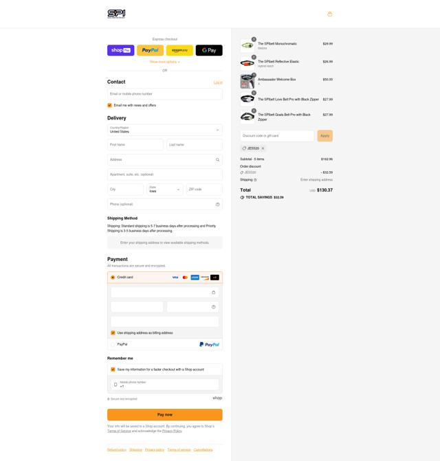 SPIbelt checkout page showing SPIbelt promo code box | Screenshot taken by SimplyCodes community member on Jul 30, 2025