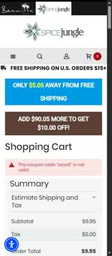 save5 coupon verification screenshot