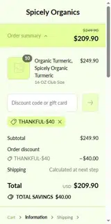 THANKFUL-$40 coupon verification screenshot