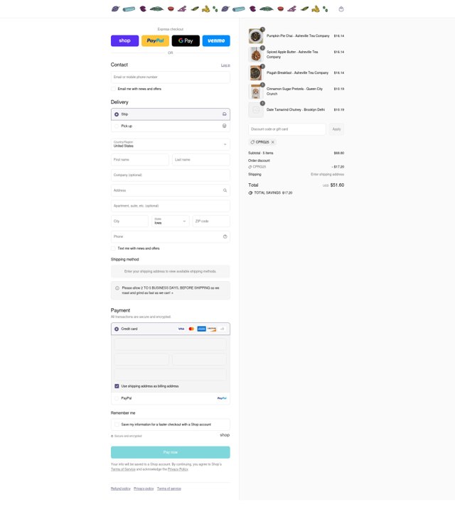 Spicewalla checkout page showing Spicewalla discount code box | Screenshot taken by SimplyCodes community member on Sep 5, 2025