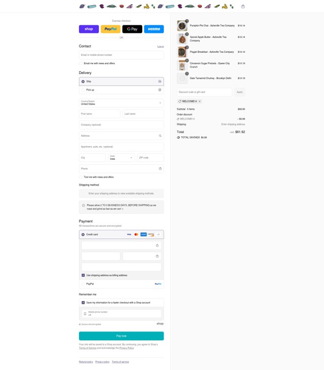 Spicewalla checkout page showing Spicewalla discount code box | Screenshot taken by SimplyCodes community member on Sep 5, 2025
