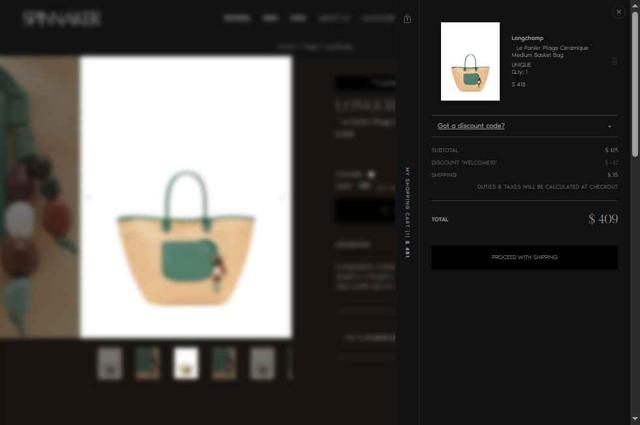 Spinnaker Boutique checkout page showing Spinnaker Boutique promo code box | Screenshot taken by SimplyCodes community member on Jul 7, 2025