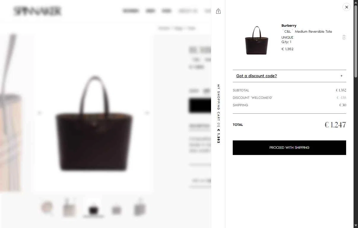 Spinnaker Boutique checkout page showing Spinnaker Boutique promo code box | Screenshot taken by SimplyCodes community member on Jan 7, 2026