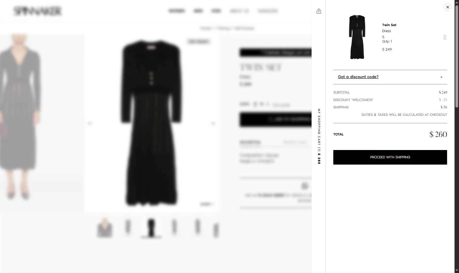Spinnaker Boutique checkout page showing Spinnaker Boutique promo code box | Screenshot taken by SimplyCodes community member on Aug 16, 2025