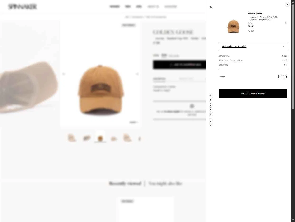 Spinnaker Boutique checkout page showing Spinnaker Boutique promo code box | Screenshot taken by SimplyCodes community member on Aug 29, 2025