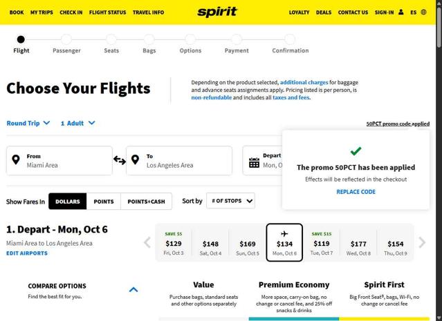 Spirit Airlines Promo Codes (3 Verified) - 10% Off Oct 2025