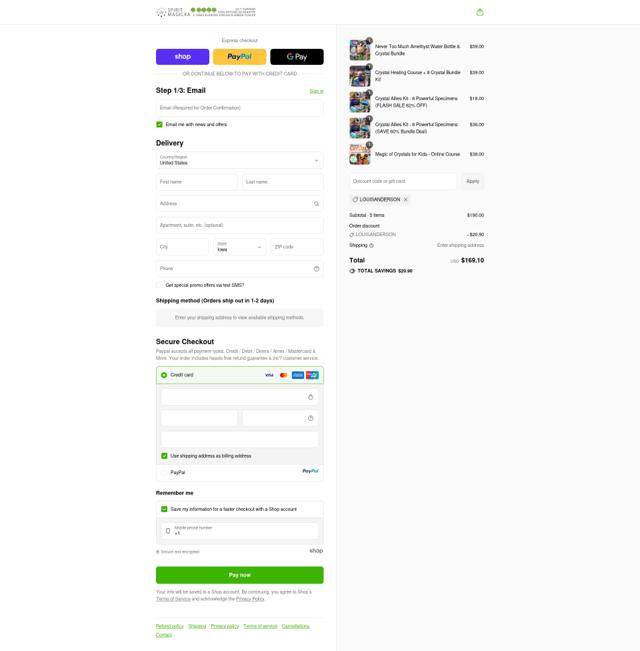 Spirit Magicka checkout page showing Spirit Magicka promo code box | Screenshot taken by SimplyCodes community member on Sep 10, 2025