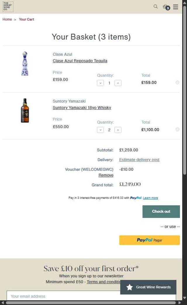 Spirits Kiosk checkout page showing Spirits Kiosk discount code box | Screenshot taken by SimplyCodes community member on Jul 15, 2025