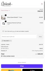 WELCOME15 coupon verification screenshot