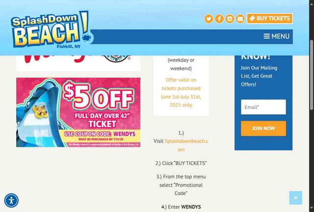 SplashDown Beach checkout page showing SplashDown Beach coupon code box | Screenshot taken by SimplyCodes community member on Aug 13, 2025