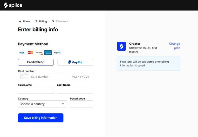 Splice checkout page showing Splice promo code box | Screenshot taken by SimplyCodes community member on Jul 31, 2025
