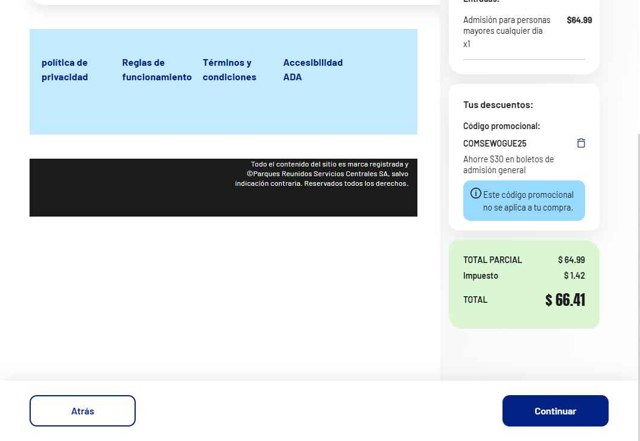 Splish Splash checkout page showing Splish Splash promo code box | Screenshot taken by SimplyCodes community member on Aug 24, 2025