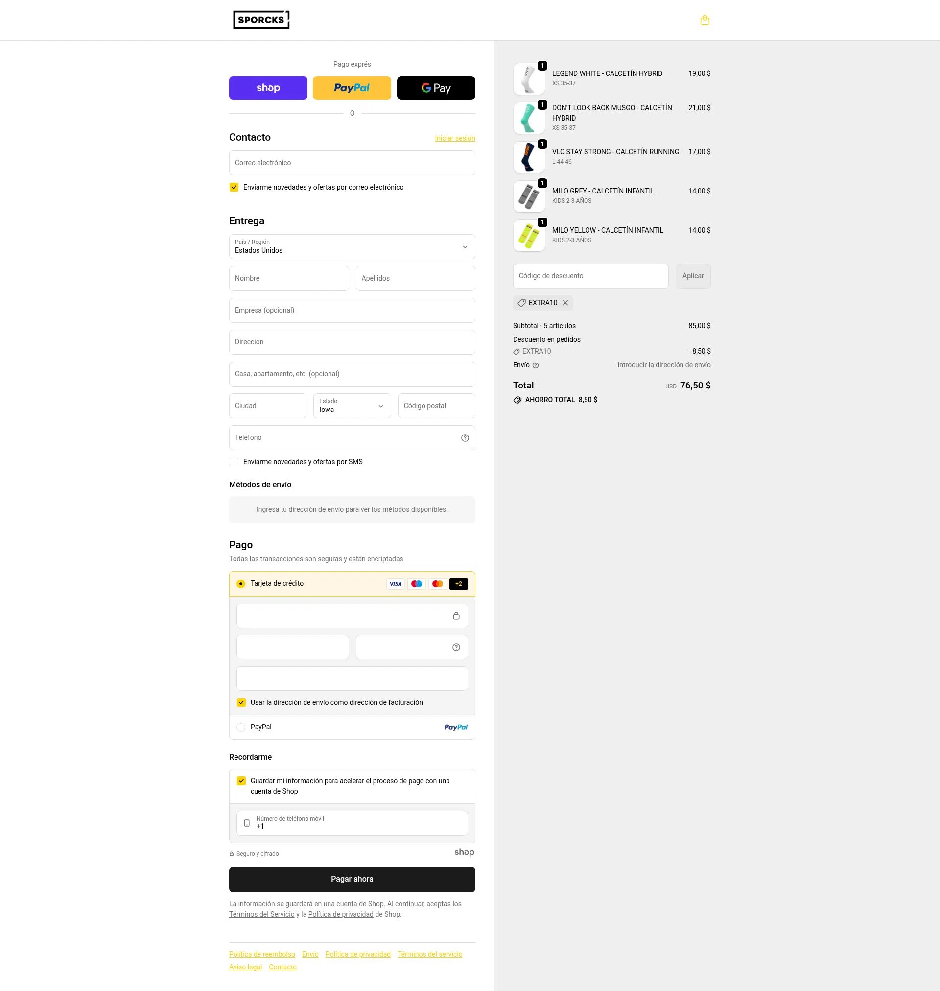 SPORCKS checkout page showing SPORCKS discount code box | Screenshot taken by SimplyCodes community member on Nov 17, 2025