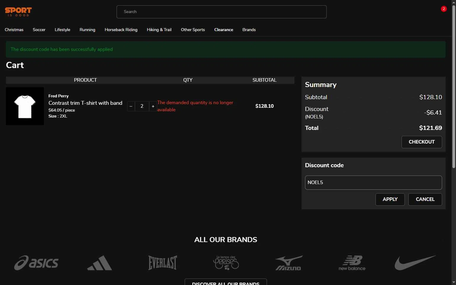 Sport is Good checkout page showing Sport is Good discount code box | Screenshot taken by SimplyCodes community member on Dec 9, 2025
