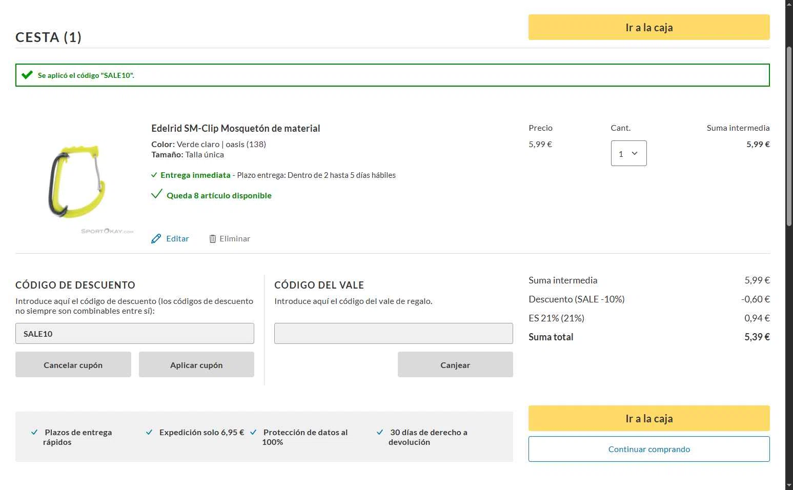 SportOkay checkout page showing SportOkay discount code box | Screenshot taken by SimplyCodes community member on Jan 19, 2026
