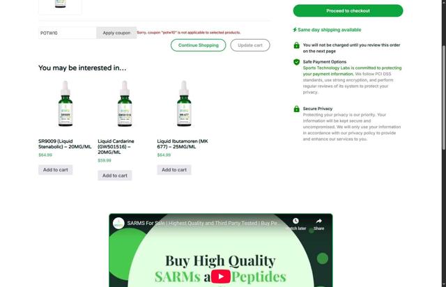 Sports Technology Labs checkout page showing Sports Technology Labs coupon code box | Screenshot taken by SimplyCodes community member on Jul 27, 2025