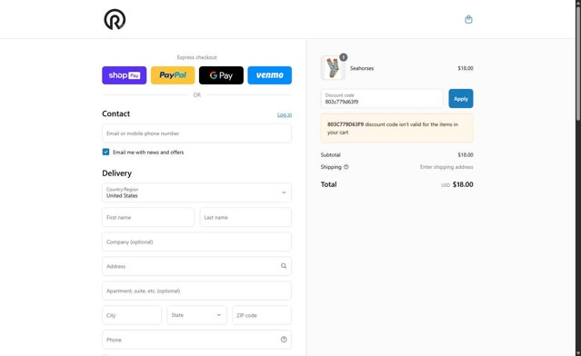 Sprayground checkout page showing Sprayground discount code box | Screenshot taken by SimplyCodes community member on Jul 28, 2025
