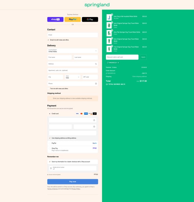 Springer checkout page showing Springer coupon code box | Screenshot taken by SimplyCodes community member on Aug 24, 2025