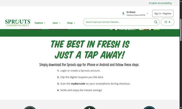 Sprouts Farmers Market checkout page showing Sprouts Farmers Market discount code box | Screenshot taken by SimplyCodes community member on Aug 18, 2025