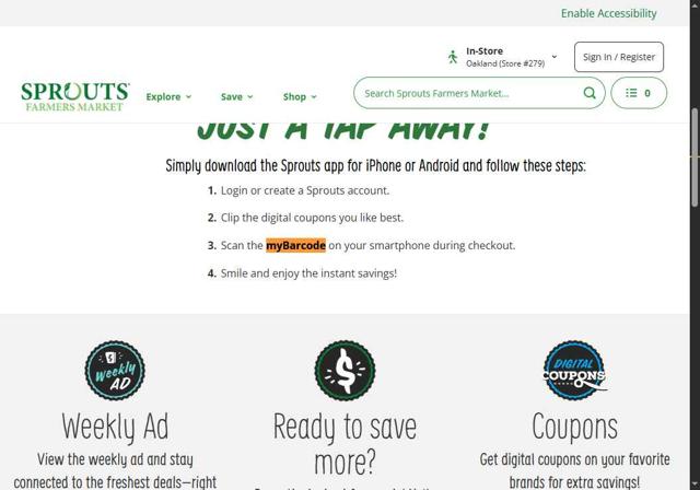 Sprouts Farmers Market checkout page showing Sprouts Farmers Market discount code box | Screenshot taken by SimplyCodes community member on Sep 8, 2025