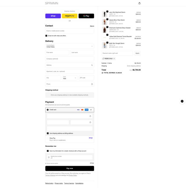 SPRWMN checkout page showing SPRWMN discount code box | Screenshot taken by SimplyCodes community member on Oct 3, 2025